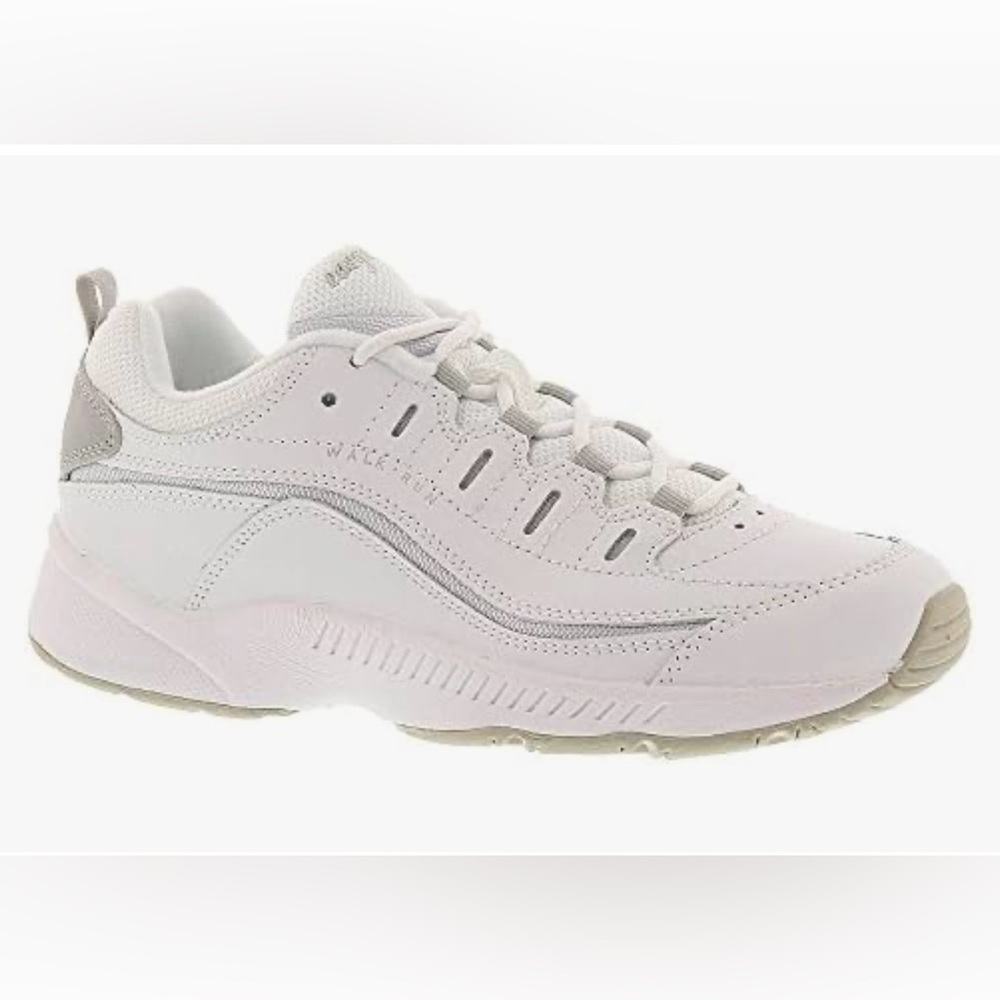 (1689) Easy Spirit Women's Romy Sneaker  White silver glitter New 9 1/2 M